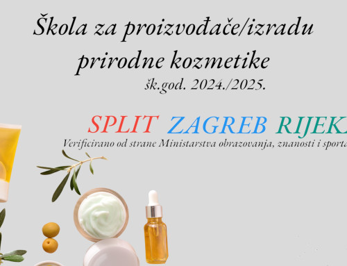Škola za proizvođače / izradu prirodne kozmetike 2024 / 2025 – Zagreb, Rijeka, Split